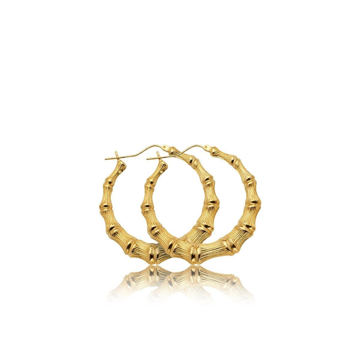 Bamboo hoop earrings