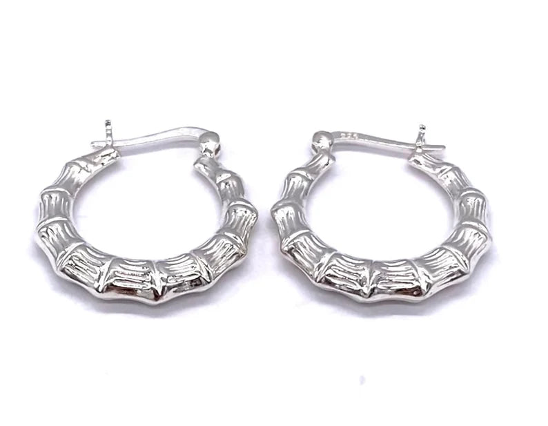 Bamboo hoop earrings