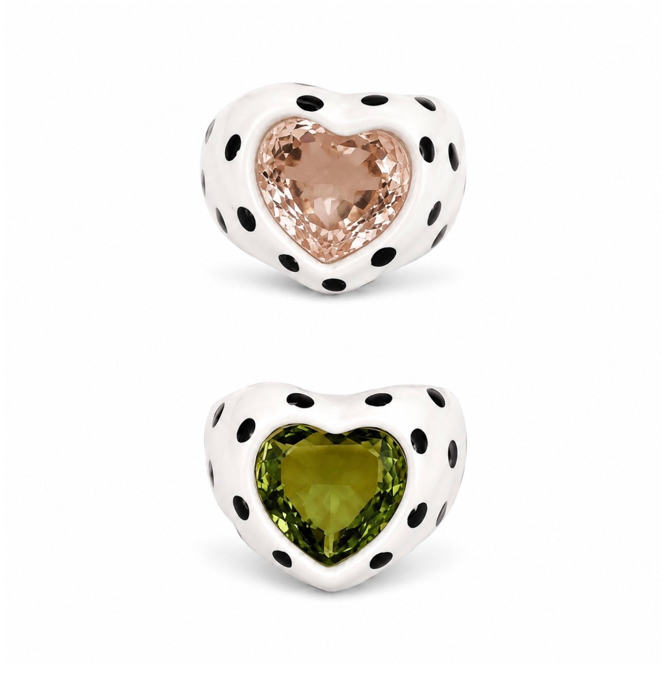 Polka dot heart ring