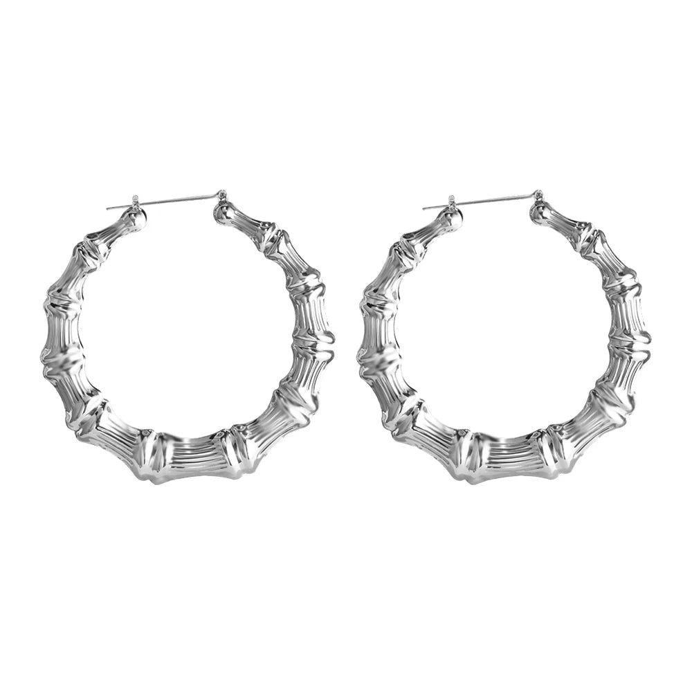 Bamboo hoop earrings