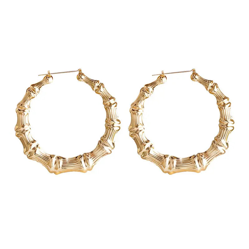 Bamboo hoop earrings