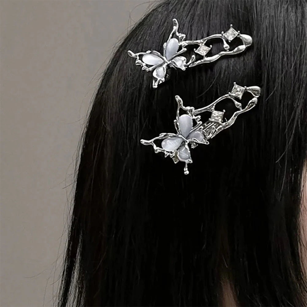 Liquid Metal butterfly hairpin