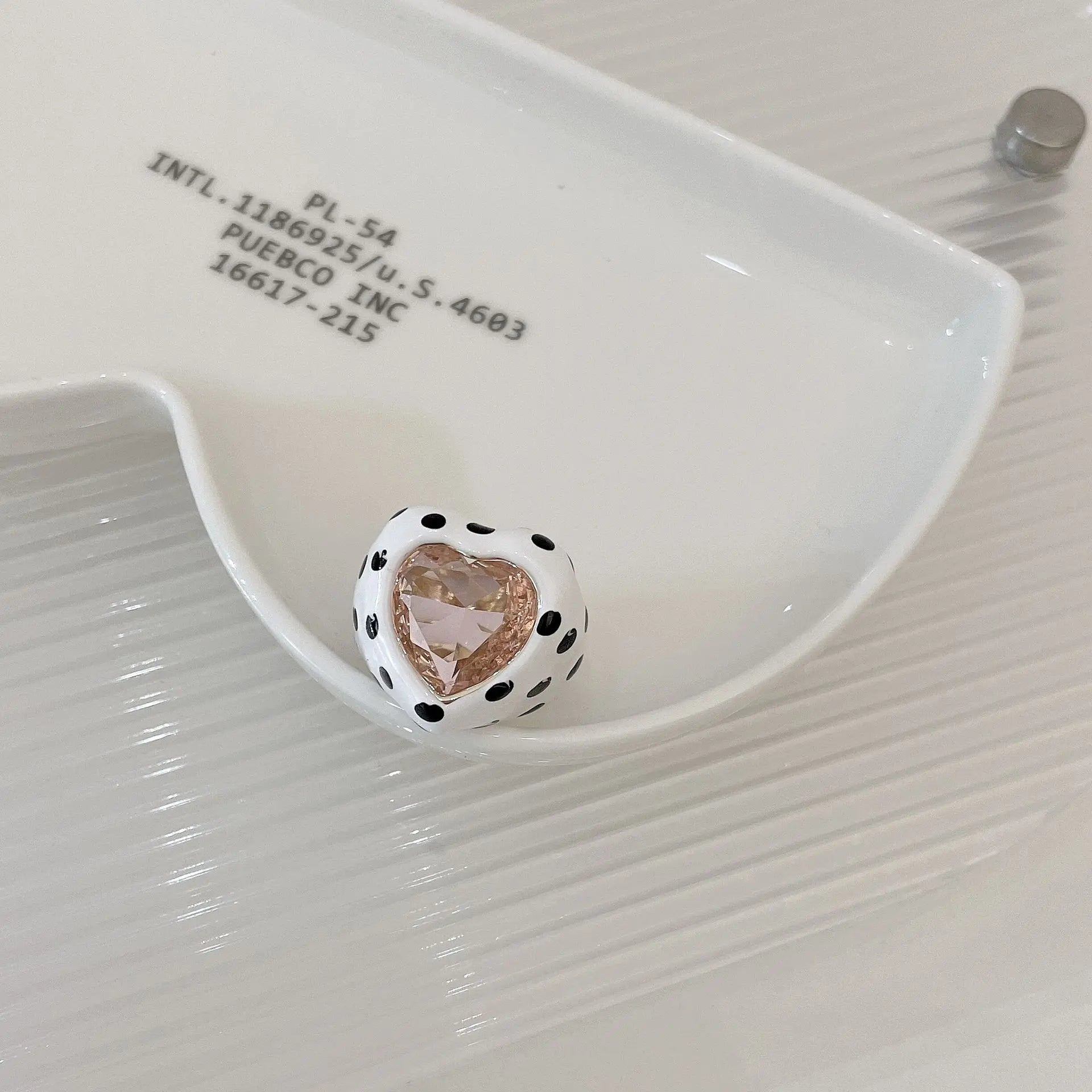 Polka dot heart ring
