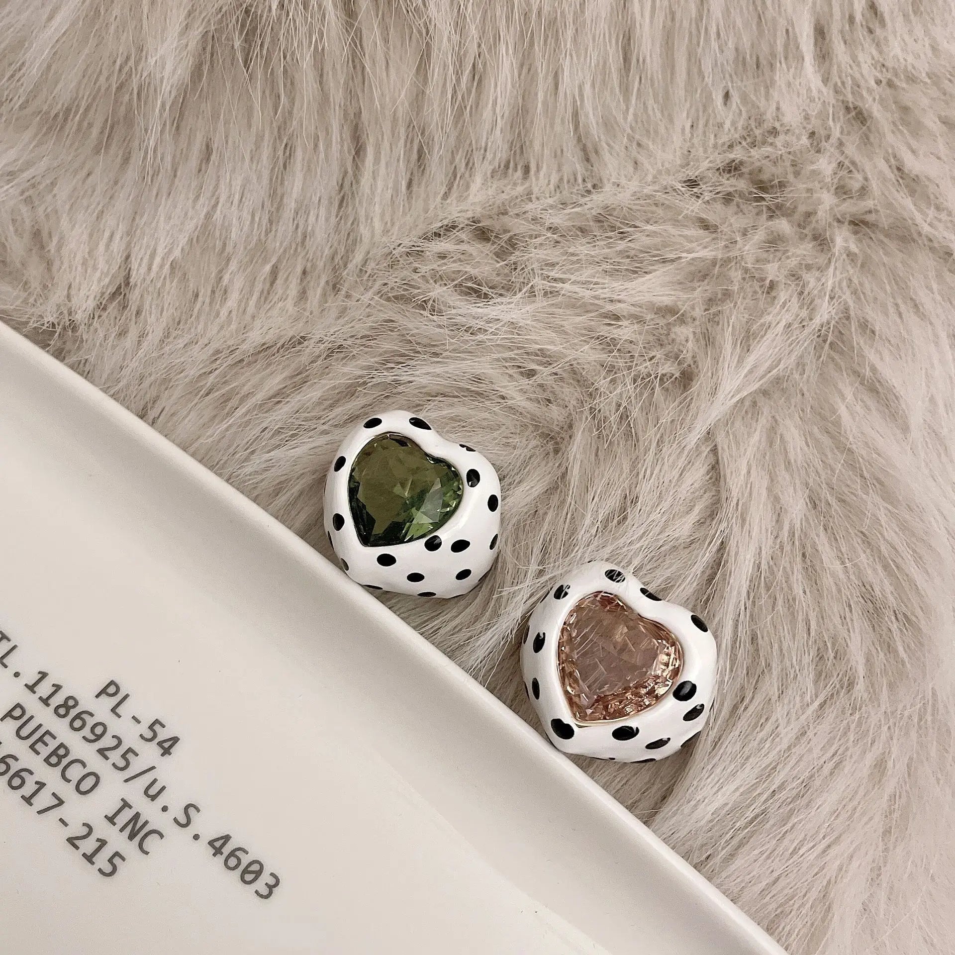 Polka dot heart ring