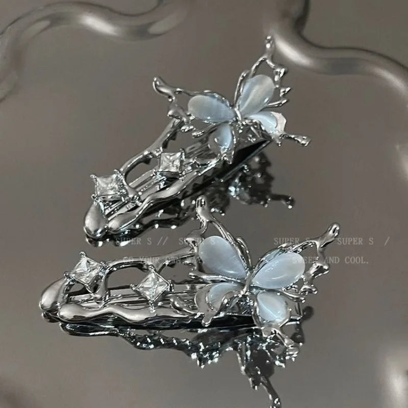 Liquid Metal butterfly hairpin